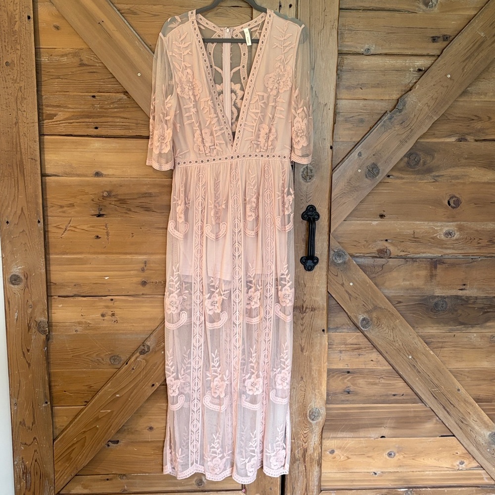 Wishlist Elegant Pink Lace Women Dress
